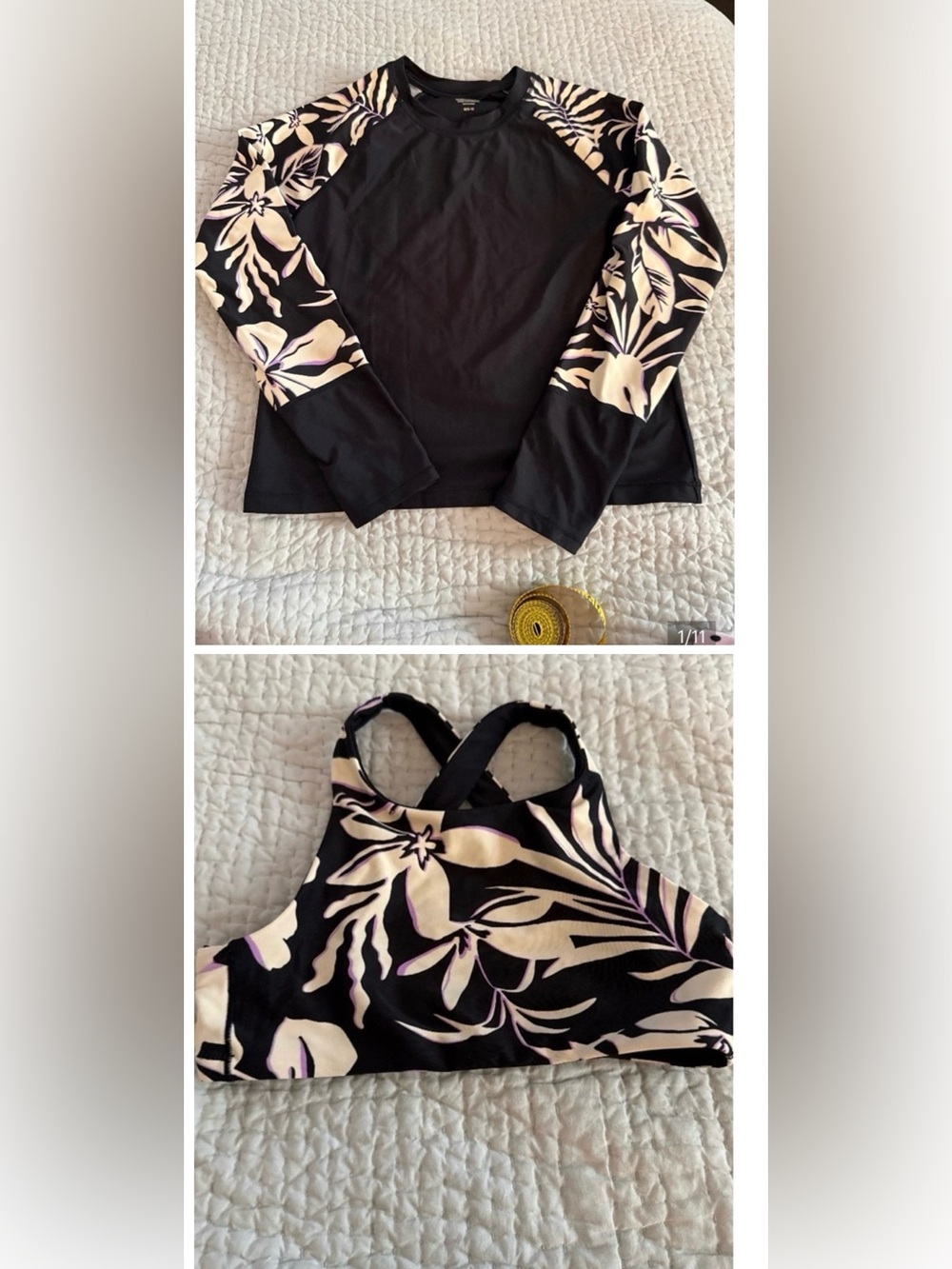 *SET* Athleta girls rash guard M (8-10) with MaTChInG bikini top Size S (7)